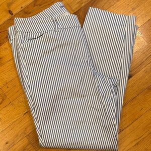 Navy and White “Railroad” Stripe Pixie Chinos- Size 10